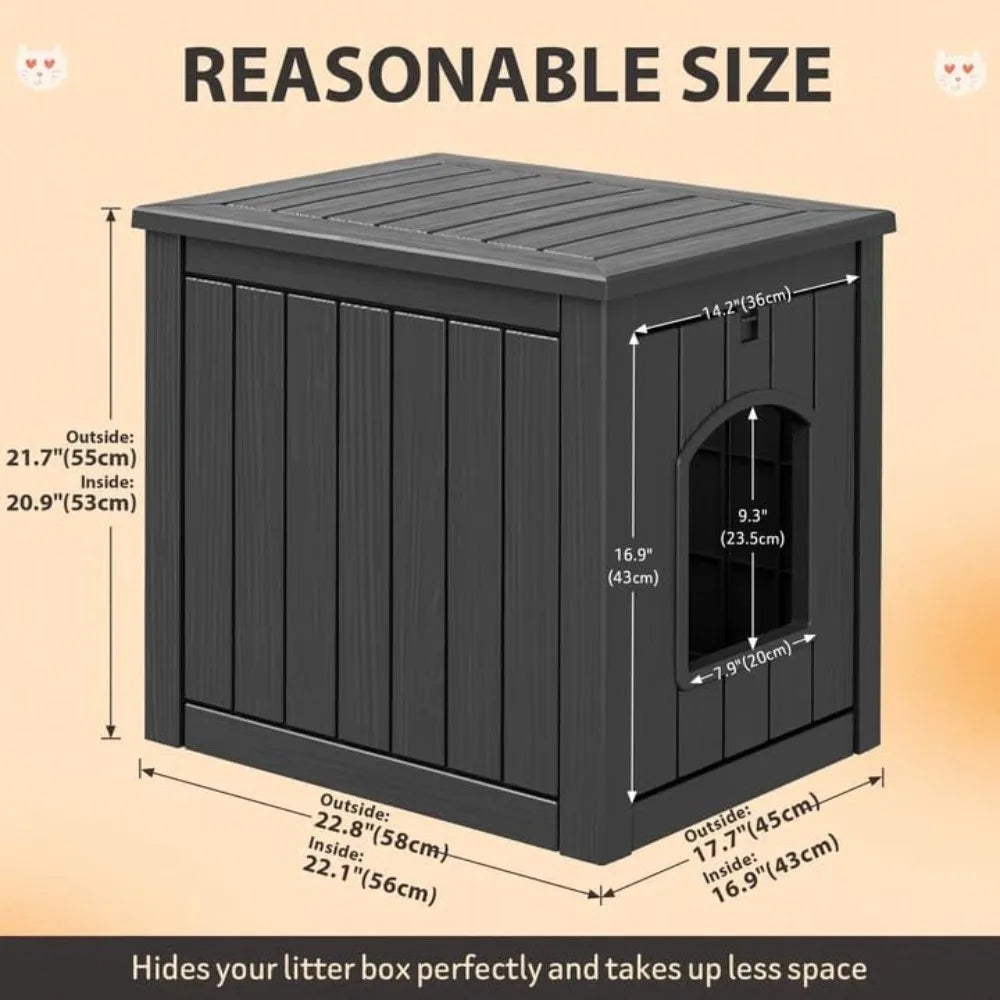 Weatherproof Insulated Outdoor Cat House For Winter Durable UV Resistant Resin Shelter For Feral And Domestic Cats