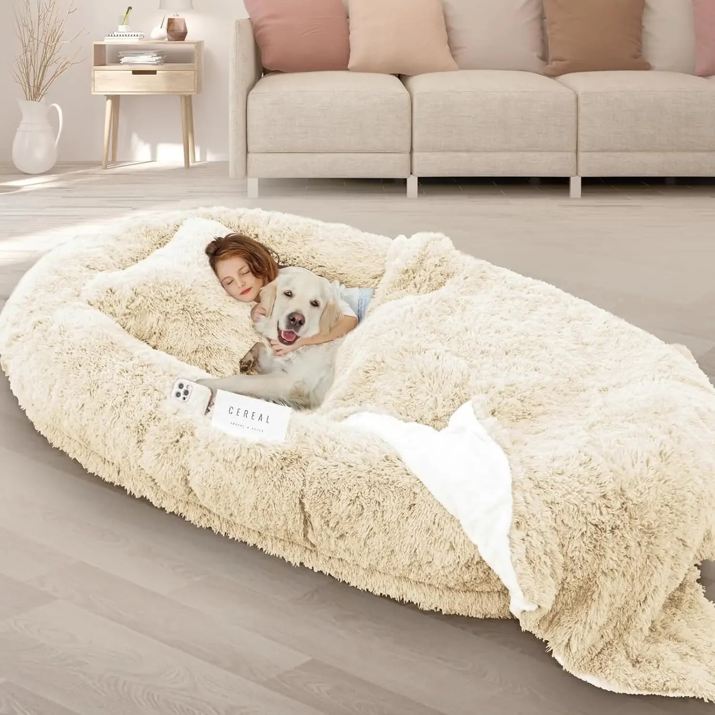 Human Dog Bed,71''x45''x12''Size Fits Adult and Pet Washable Giant People Dog Bed 10 CM Thick Memory Foam Large Oversize Dog Bed