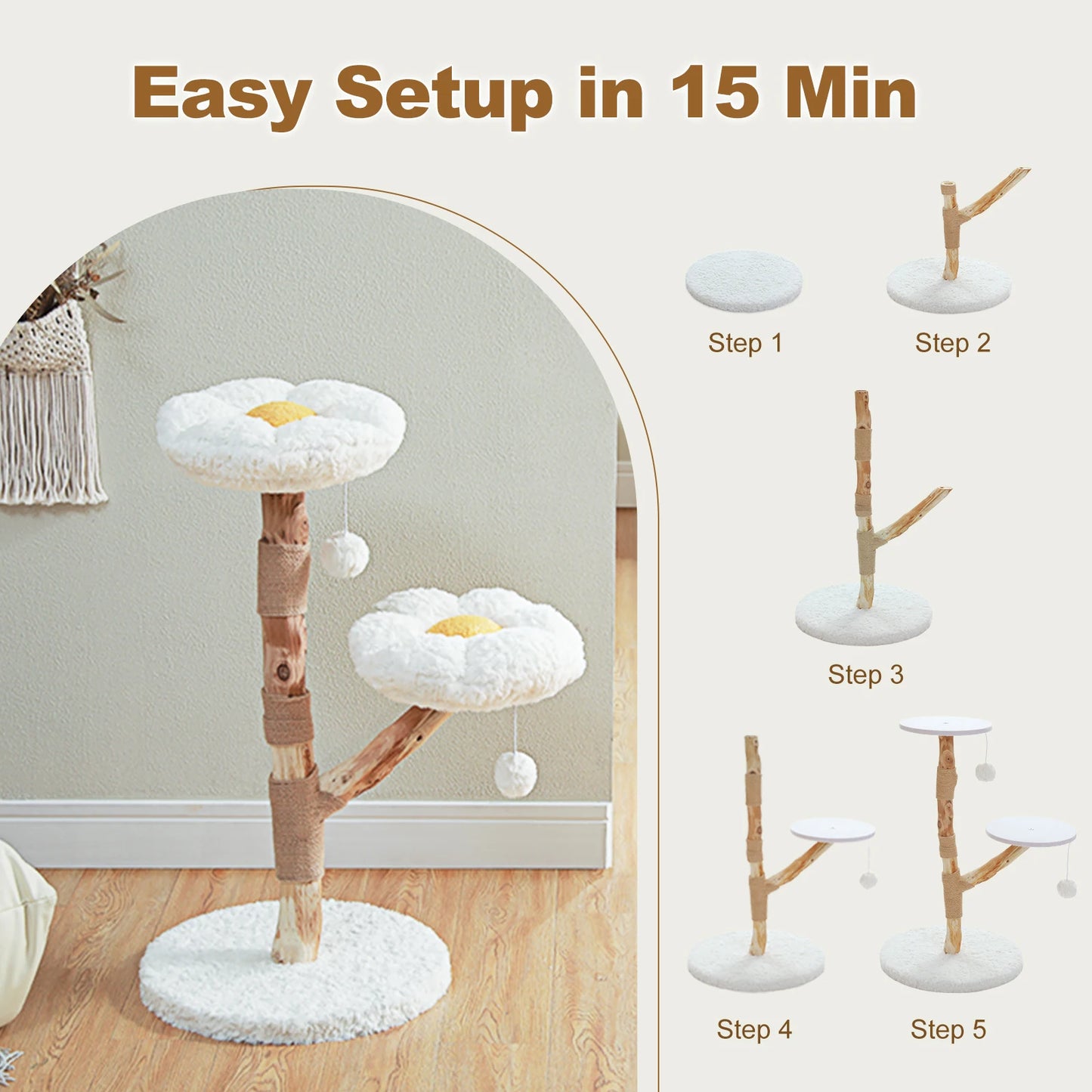 PAWZ Road Flower Cat Tree for Indoor Cats with Perches