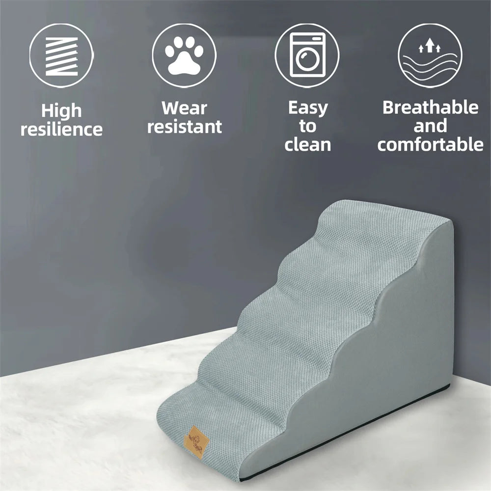 Dog Door 5-Step Pet Ramp Stairs With Washable Cover
