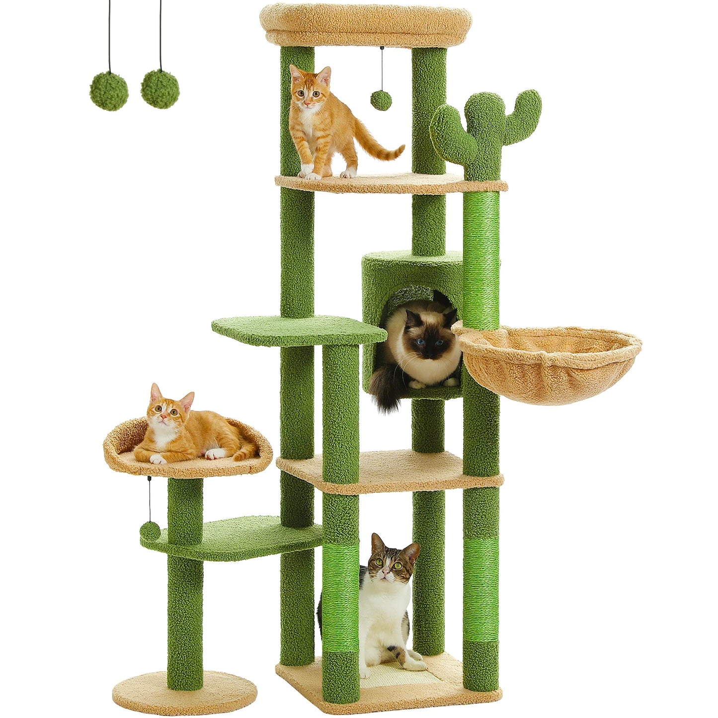 PEQULTICN PremiumQuality Multi-Level Cat Tree With Scratching Posts And HammocksElite