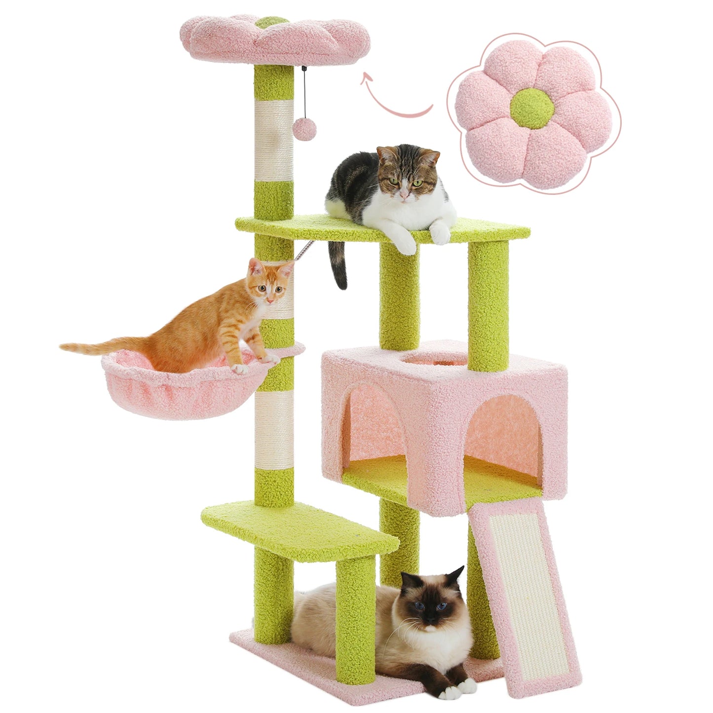 PAWZ Road Flower Cat Tree Multi Level Cat Tower Sisal