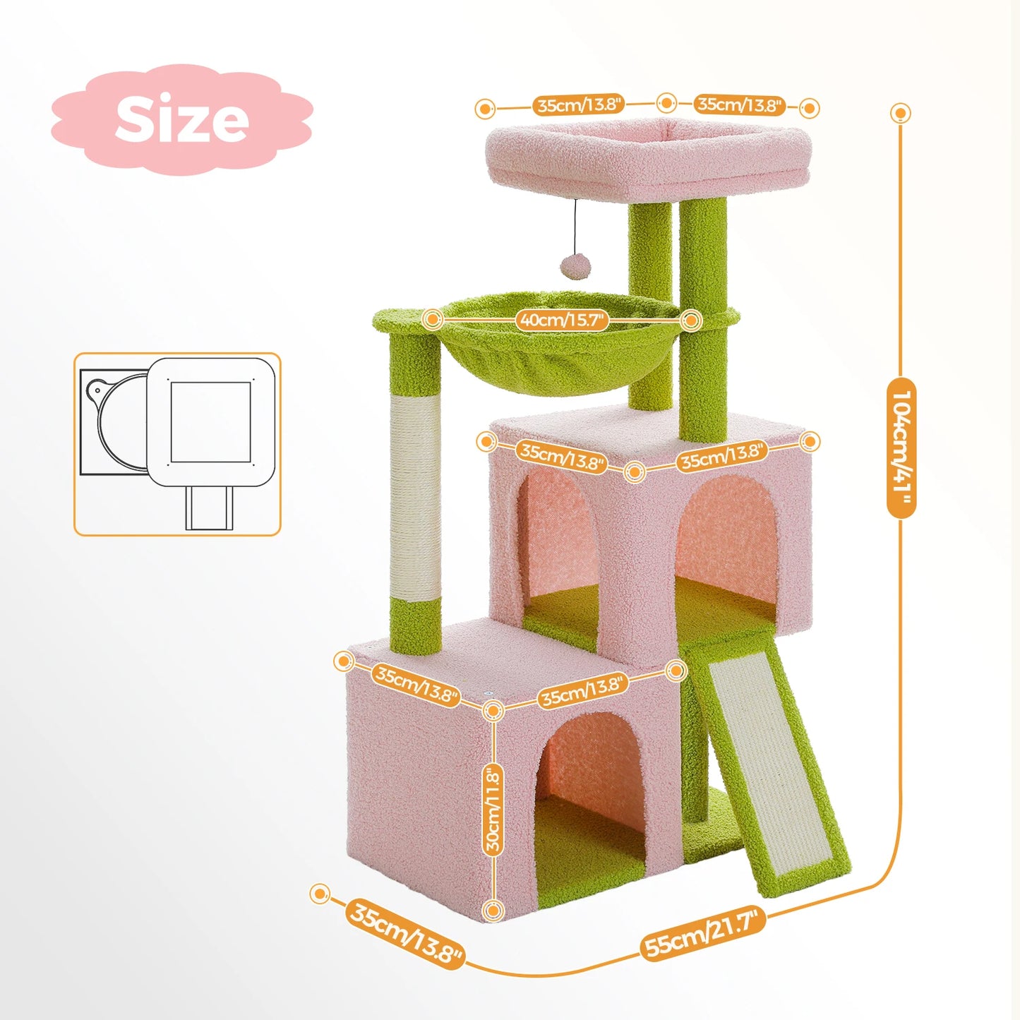 PAWZ Road Cat Tree Indoor Multi Level Tower with Condos