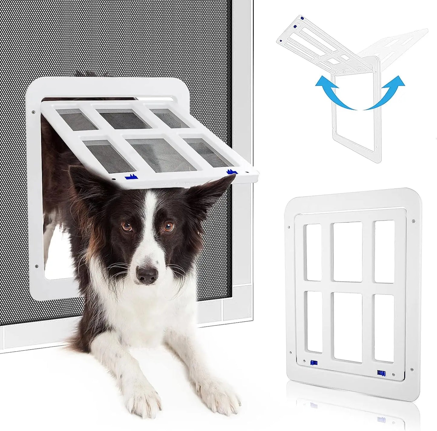 ATUBAN Dog Door for Sliding Door Lockable Screen Pet Door With Magnetic Closure Easy Install