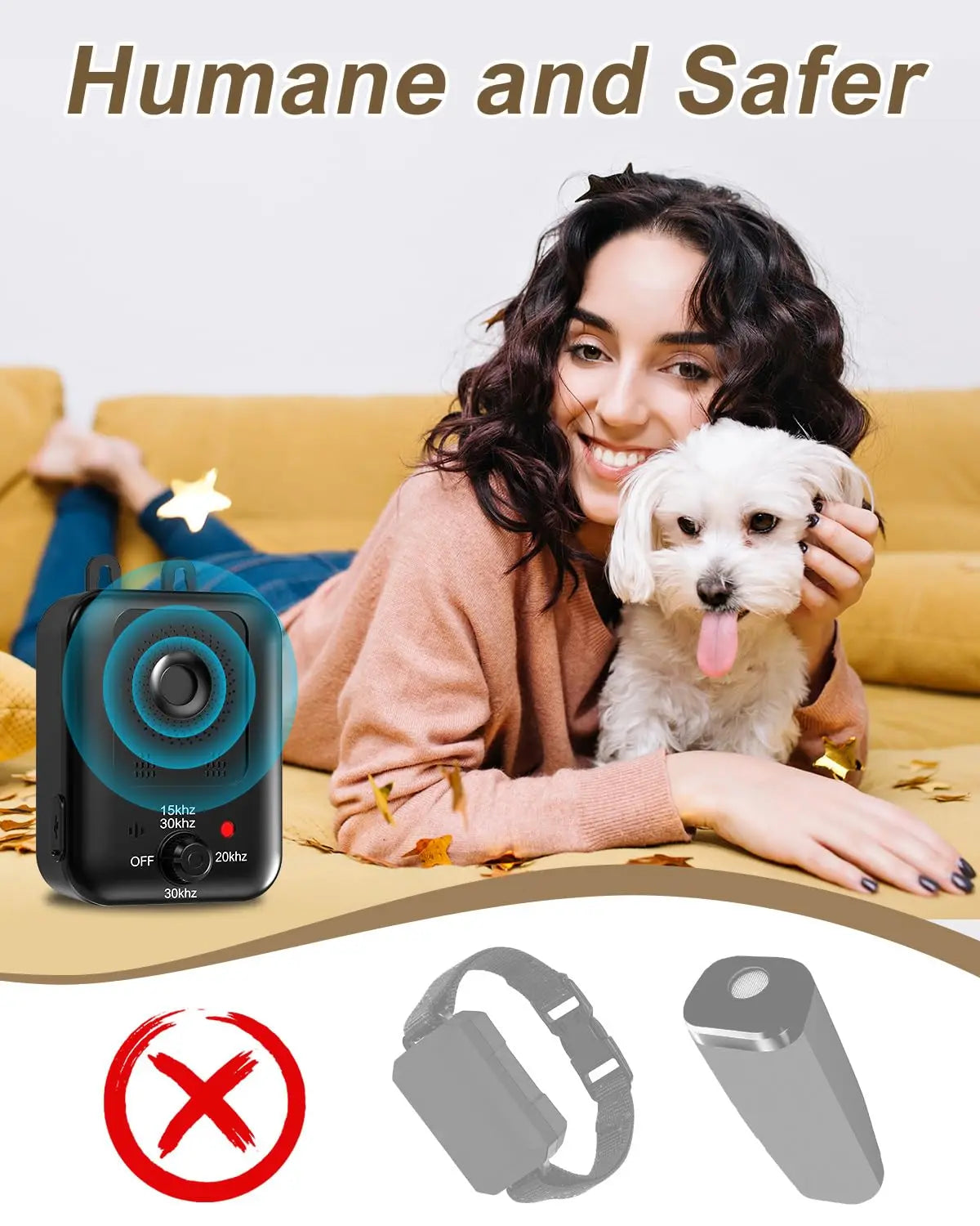 PetEdu Automatic Ultrasonic Dog Bark Deterrent For Indoor Outdoor Use