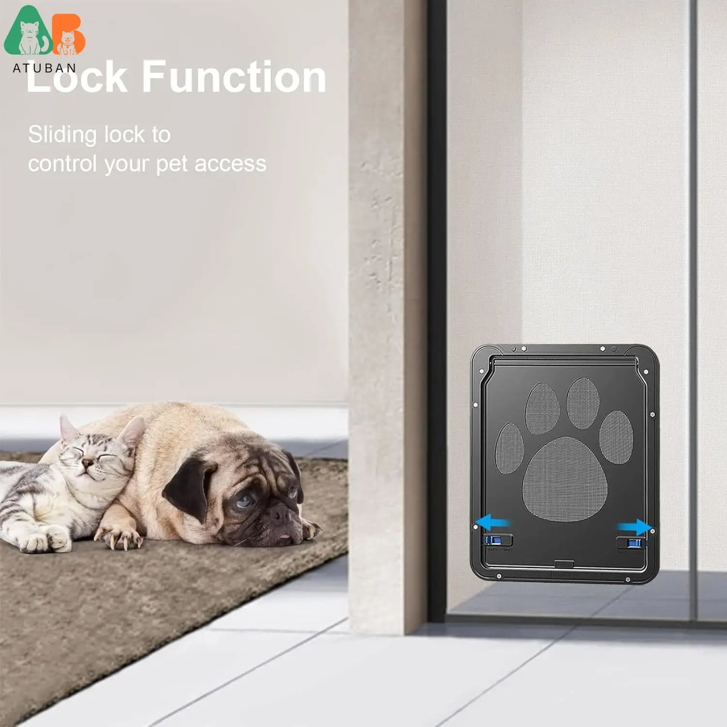 ATUBAN Magnetic Pet Screen Door For Cats And Small Dogs