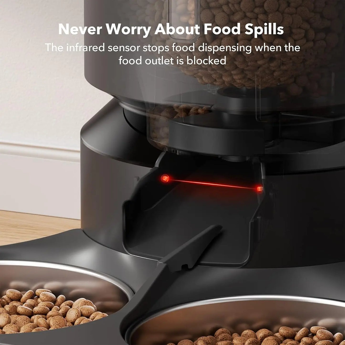 Automatic Pet Feeder with Freshness Lock, Timed Feeding for Cats and Dogs, Up to 6 Meals Daily