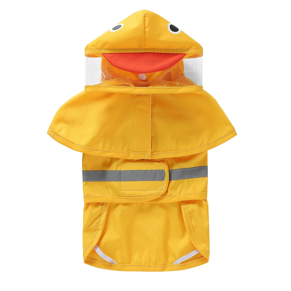 Fashionable Reflective Pet Dog Raincoat Cute Animal Raincoat Pet Hooded Waterproof Jacket Clothes Dog Clothes for Big Dogs