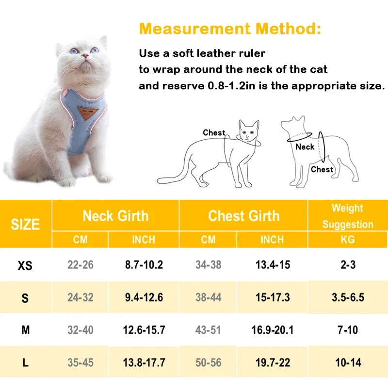 Puppy Harness and Leash Set, Breathable Pet Harness for Small and Medium-Sized Dogs and Cats