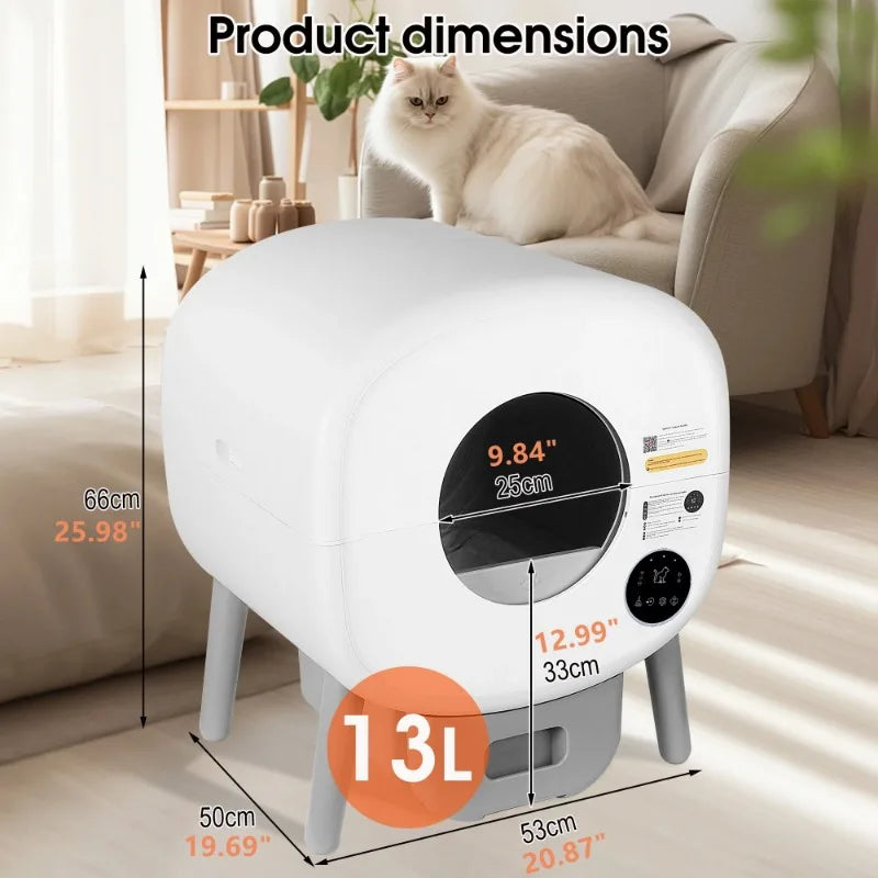 Lunapurr Automatic Self-Cleaning Litter Box For Multiple Cats Odor-Free App-Controlled