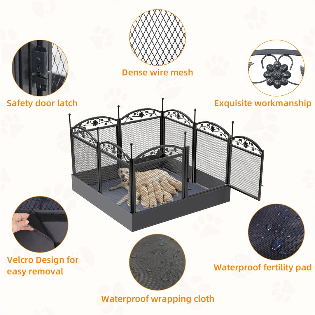 BINGOPAW Heavy Duty Dog Playpen Outdoor Indoor
