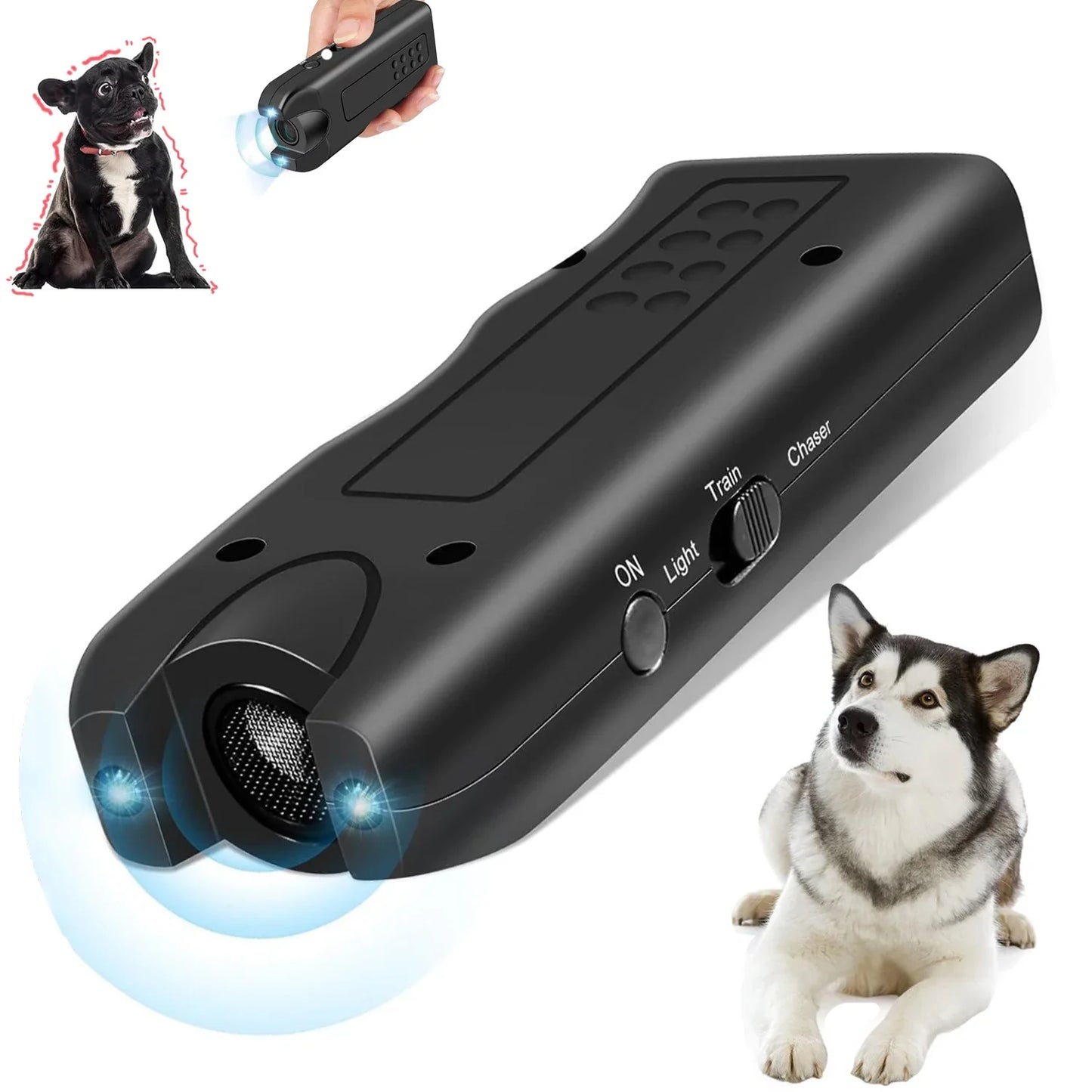 Dog Ultrasonic Bark Deterrent Training Device With LED Light