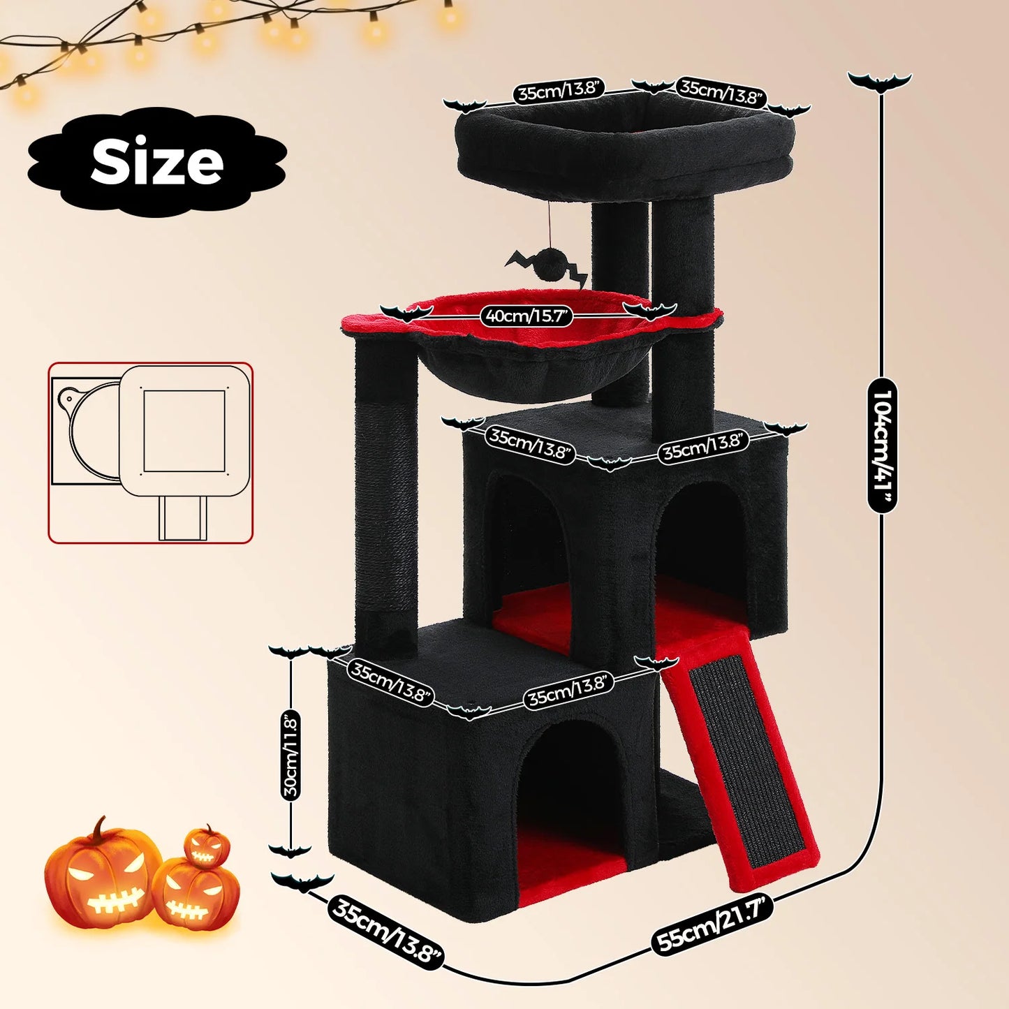 PAWZ Road Cat Tree Indoor Multi Level Tower with Condos