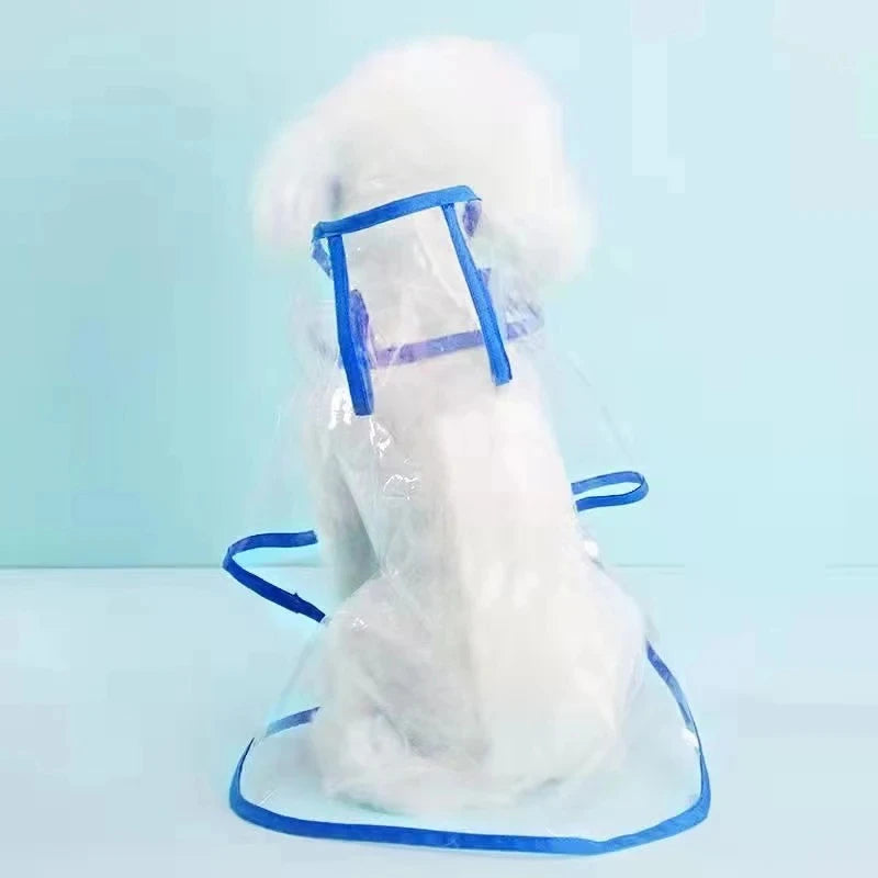 Transparent Hooded Dog Raincoat Waterproof Poncho