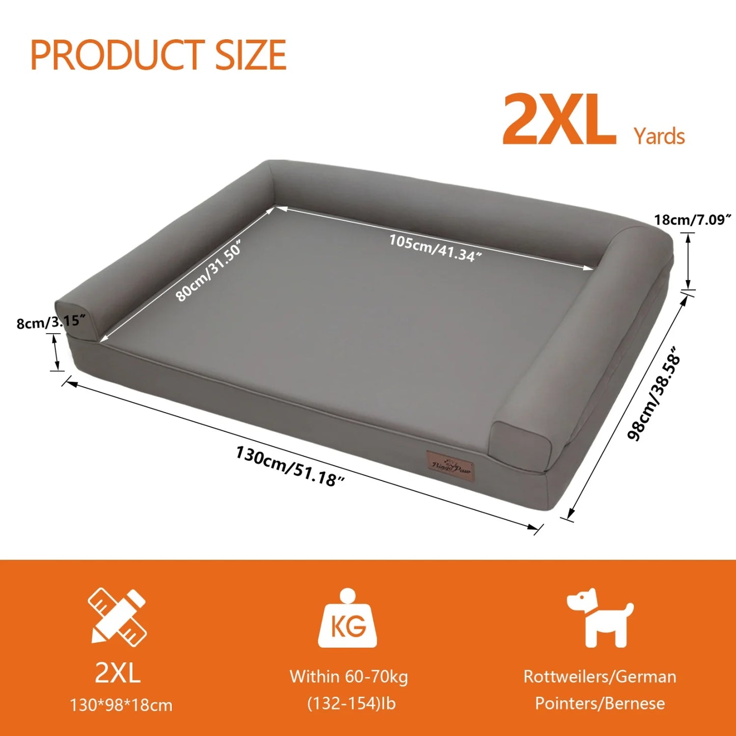 BINGOPAWCN PremiumQuality Microfiber Leather Dog Bed With Orthopedic Memoryfoam Comfort