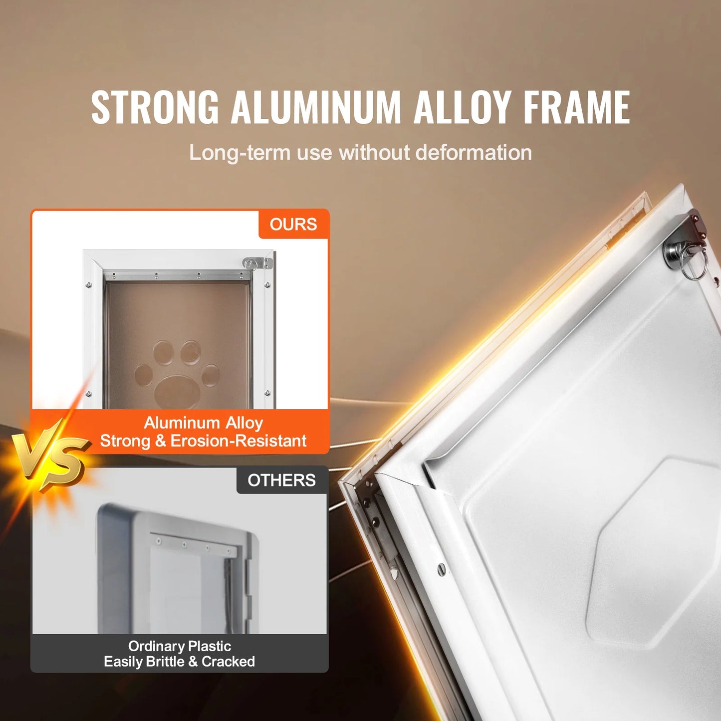 NONEDog Door Aluminum Frame Pet Door With Lockable Flap