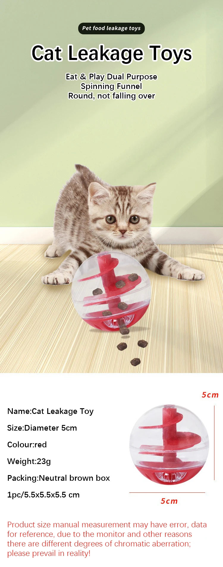 Cat Leak Eat Spiral Ball Educational Toys Resistant Bite Training Eat Play Dual Use Round Not Pouring Fun Food Leak Pet Supplies