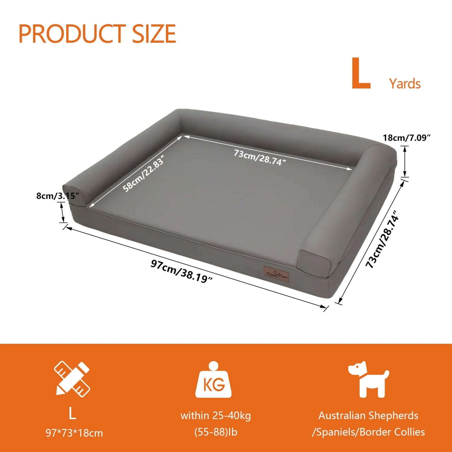 BINGOPAWCN PremiumQuality Microfiber Leather Dog Bed With Orthopedic Memoryfoam Comfort