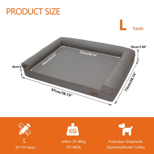BINGOPAWCN PremiumQuality Microfiber Leather Dog Bed With Orthopedic Memoryfoam Comfort