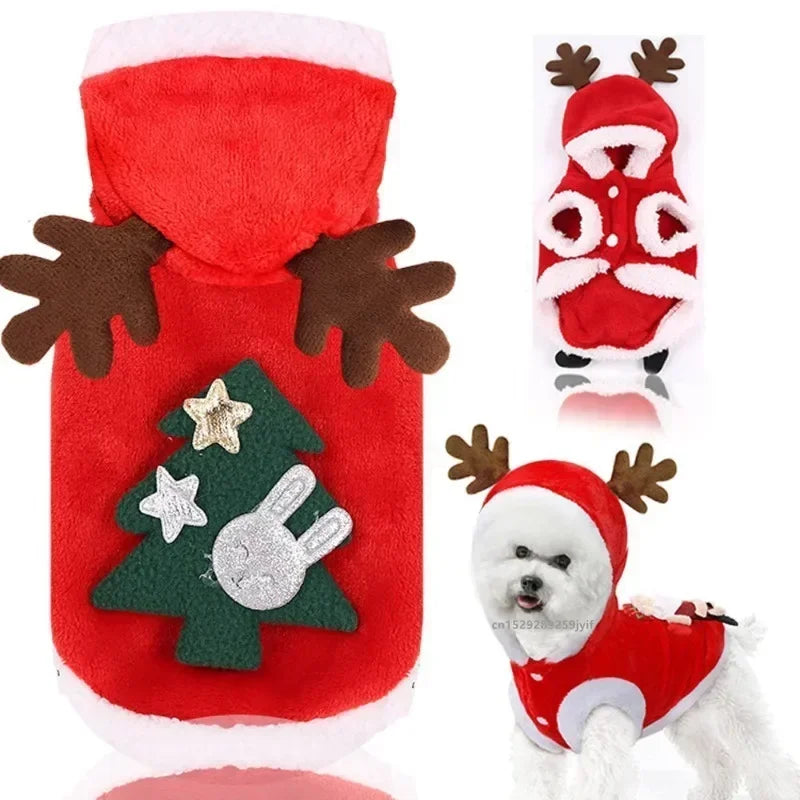 Guangdong Christmas Dog Costume Antlers Hoodie For Small Dogs
