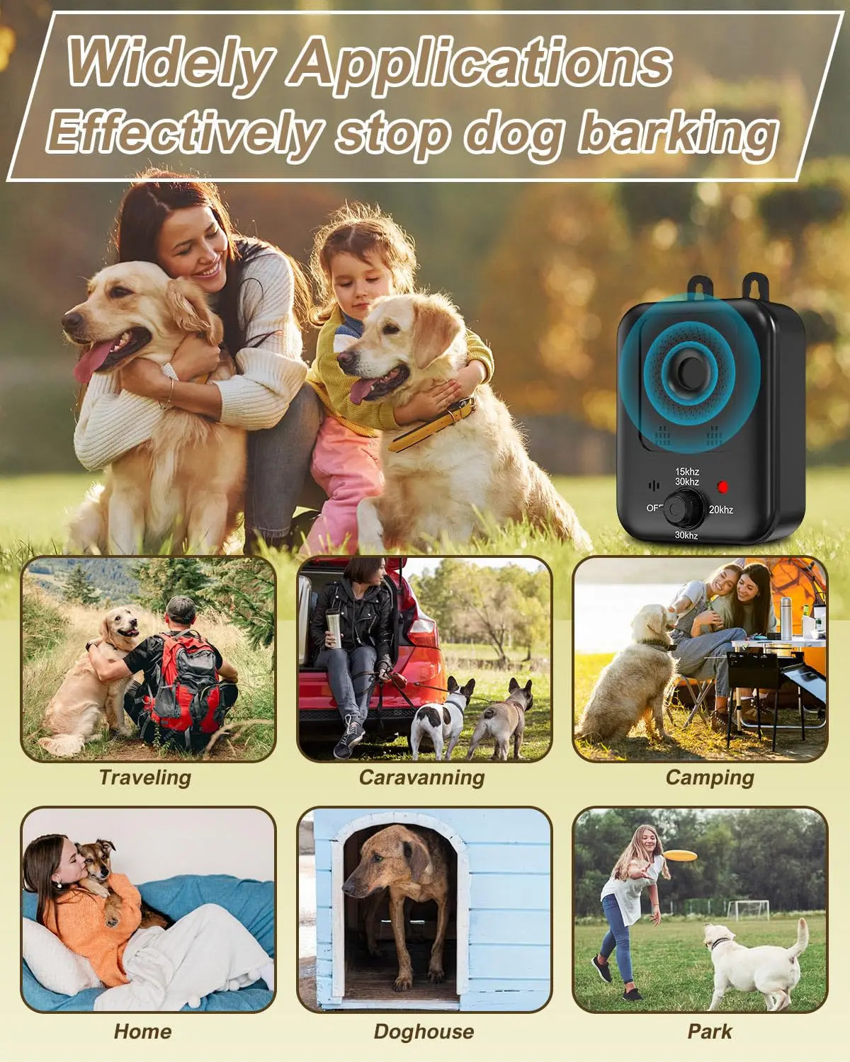 PetEdu Automatic Ultrasonic Dog Bark Deterrent For Indoor Outdoor Use