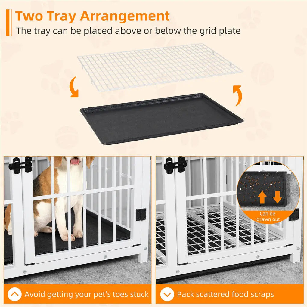 BINGOPAW Heavy Duty Dog Kennel End Table Crate Three Doors