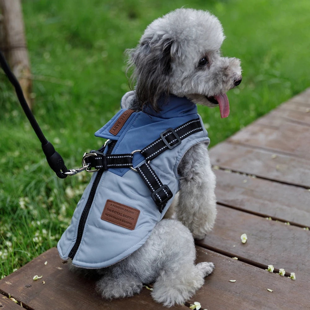 Winter Dog Jacket With Harness Waterproof Coat For Large Breeds