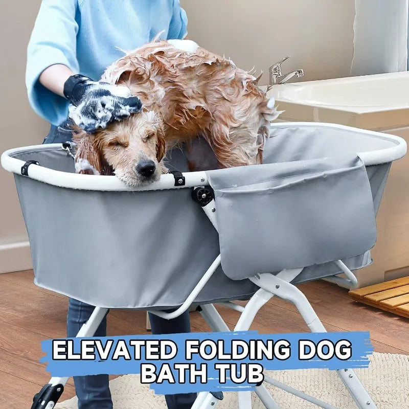 Elevated Folding Dog Bath Tub