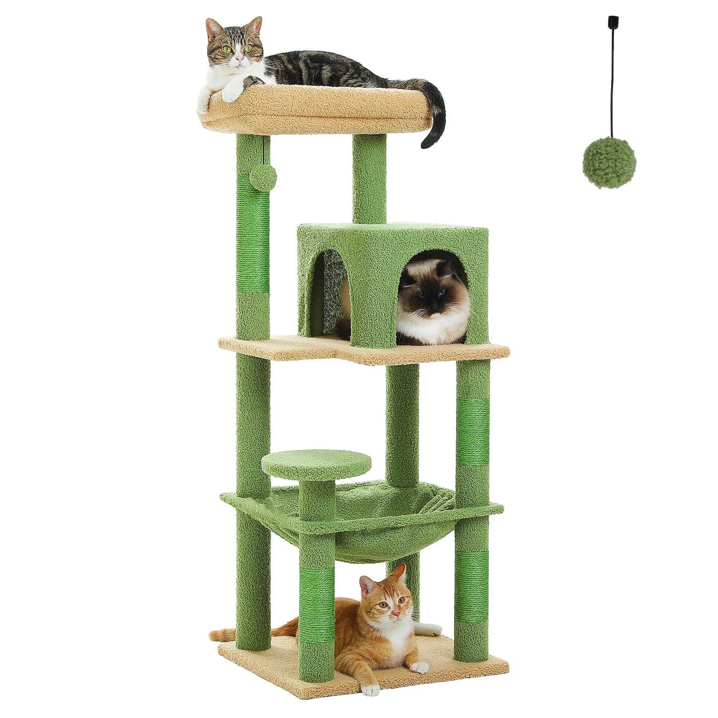 PETEPEL Cat Tree Indoor 5 Level Tower With Metal Frame Large Hammock