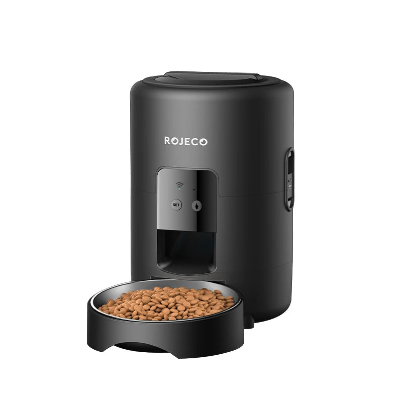 ROJECO Automatic Cat Feeder Intelligent Kibble Dispenser WiFi App ConnectivityEnhanced