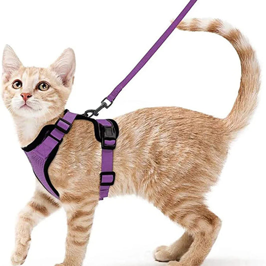 Cat Harness and Leash for Walking Escape Proof Adjustable Vest