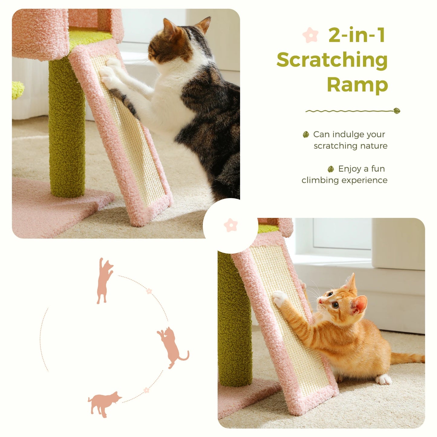 PAWZ Road Flower Cat Tree Multi Level Cat Tower Sisal