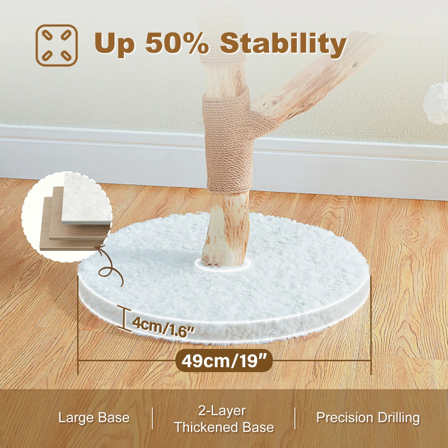PAWZ Road Flower Cat Tree Wood Tower with 2 Perches