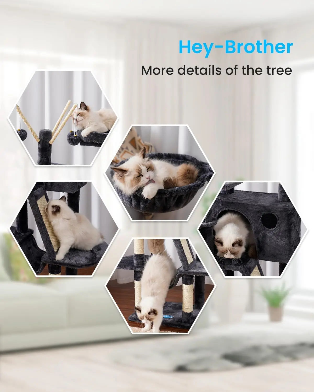 Cat Tower With Padded Bed And Cozy Condo For Indoor Cats