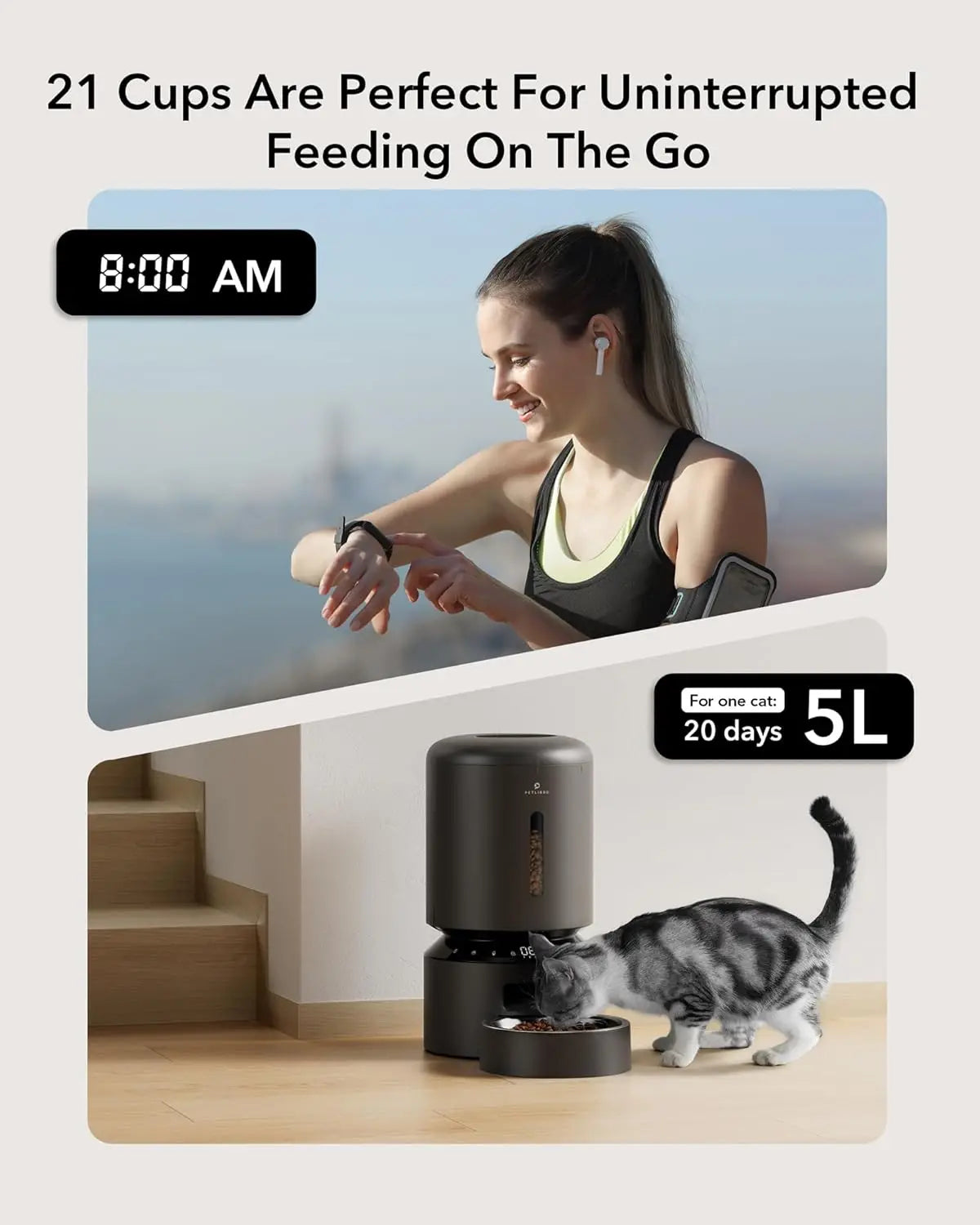 Automatic Pet Feeder Timed Dispenser for Cats and Dogs