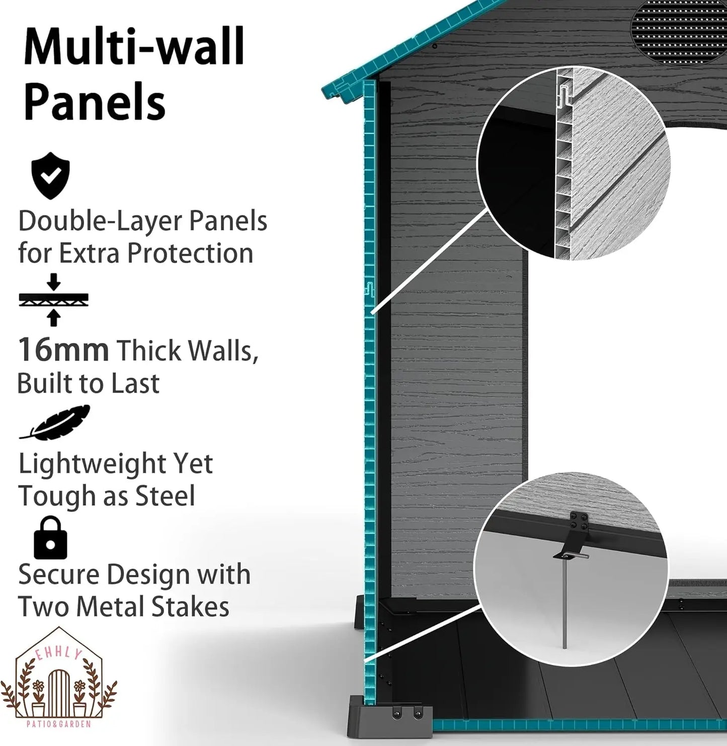 46" Large Dog House Outdoor Weatherproof, 3XL Big Dog House for 2 Large Dogs Outside, Insulated Igloo Pet House