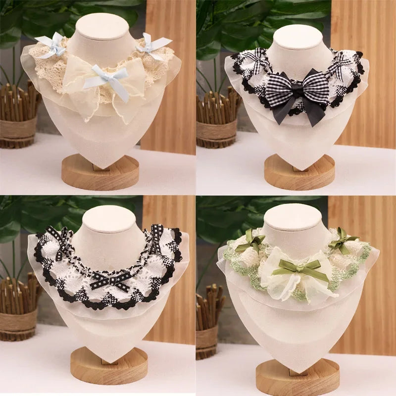Pet Spring/Summer Bow Water Scarf Cat Scarf Small Dog Teddy Cute Lace Princess Cat Shawl Pet Supplies Dog Accessories