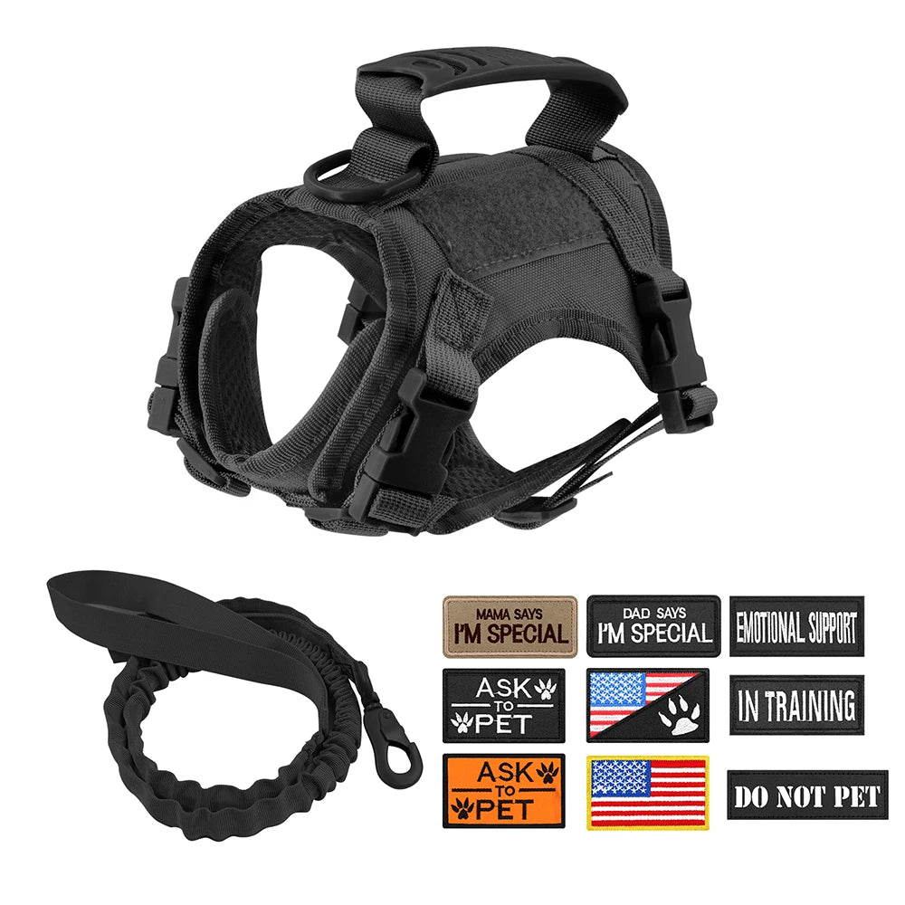 Petravel Tactical Cat Harness Leash With 9 Patches Adjustable Pet Vest Harness For Cats