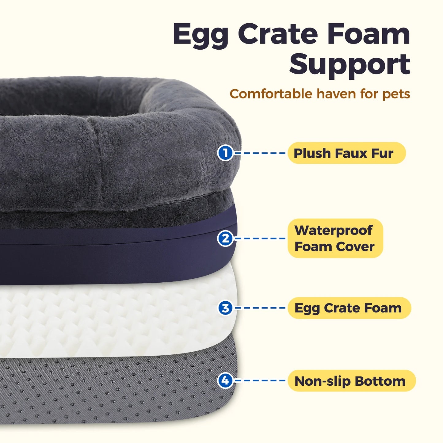 PAWZ Road Foldable Dog Bed Plush Couch Washable