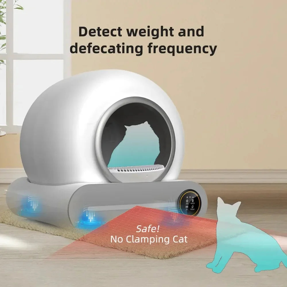 SINGWEDA Automatic Smart Cat Litter Box Self Cleaning Fully Enclosed