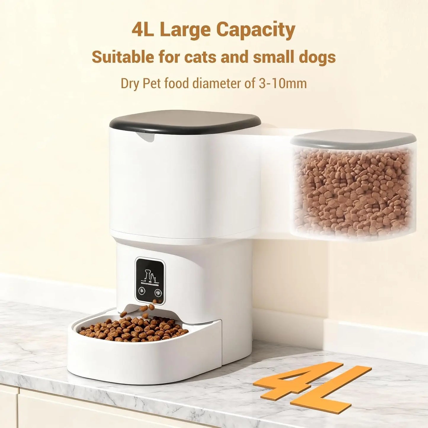 HiMISS Programmable Automatic Pet Feeder With Timer And Portion Control