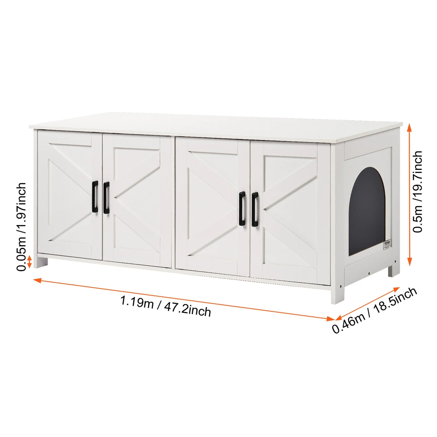 SucceBuy Cat Litter Box Enclosure For Two Cats Cabinet