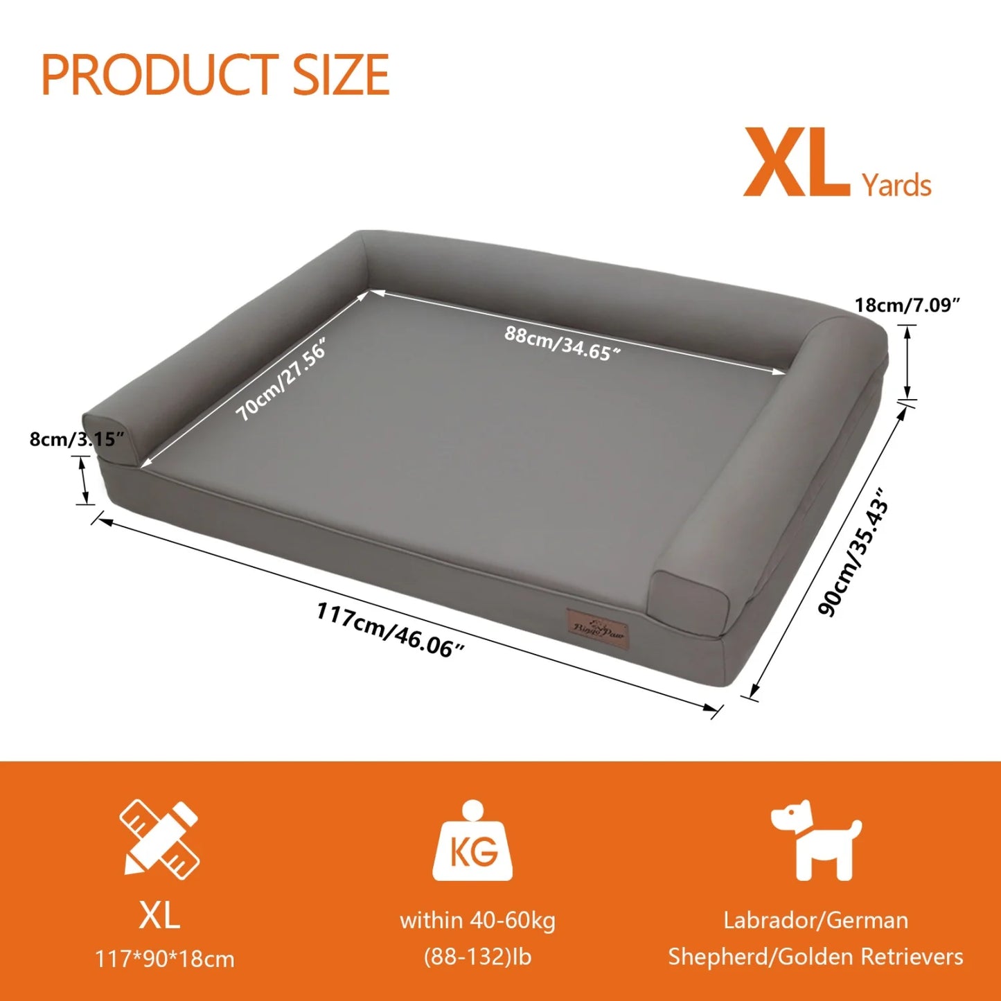 BINGOPAWCN PremiumQuality Microfiber Leather Dog Bed With Orthopedic Memoryfoam Comfort