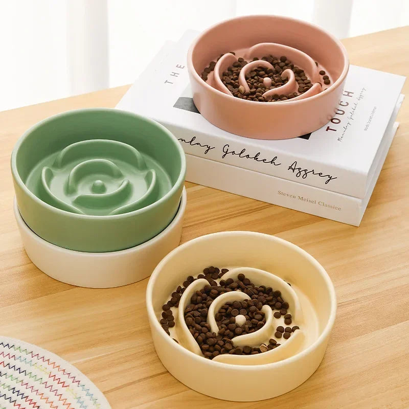 Ceramic Slow Feeder Bowl For Dogs And Cats Anti Choke