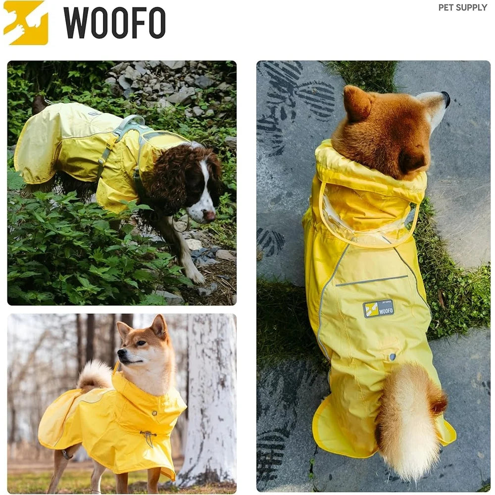 DUTRIEUX Slip On Dog Rain Poncho Waterproof Lightweight Adjustable Fit For Outdoor Walks