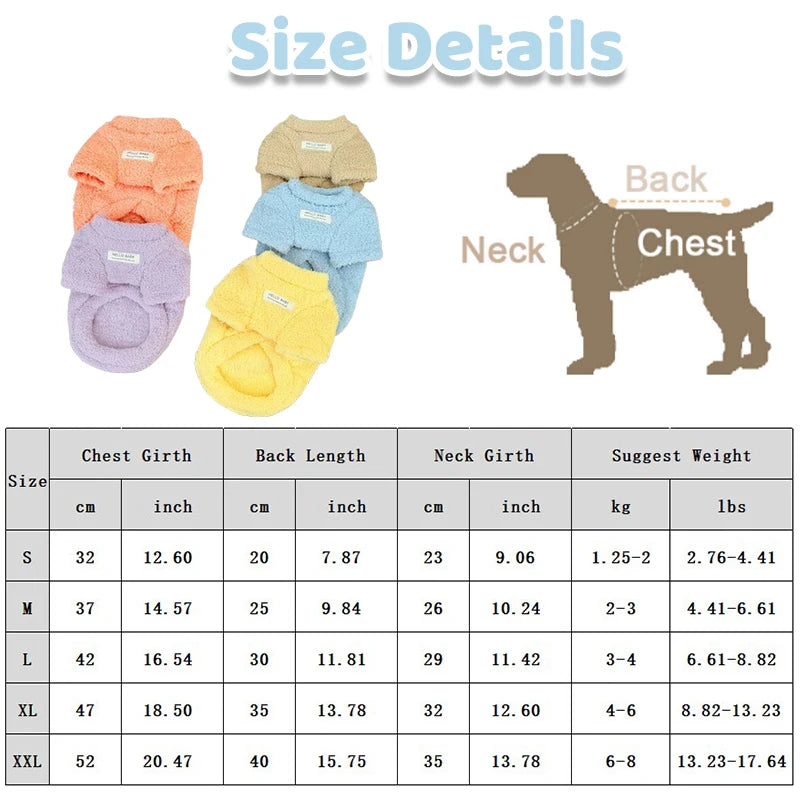 PremiumFleece Dog Hoodie Sweater For Small Medium Dogs Chihuahua YorkshireTerriers