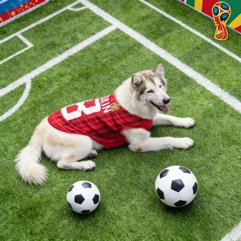 Hot New Soccer Cat Dog Football Breathable Mesh Jersey Dog Jersey Thin Cool Summer Pet Clothes T Shirt Puppy Soft Quick Dry Vest