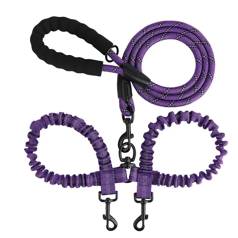 YTYINCN Double Dog Leash Coupler Elastic Nylon Leads