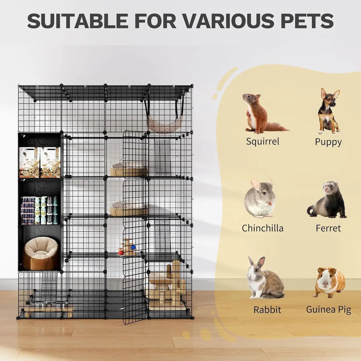 LARGE CAT CAGE INDOOR KITTEN ENCLOSURE DIY PLAYPEN CATIO HAMMOCK FOR ONE TO FOUR CATS