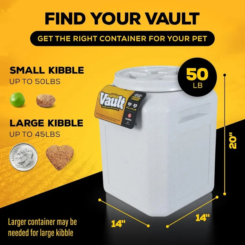 Vittles Vault Pet Food Storage Containers - Sealed Dog and Cat Food Storage Container, Fits up to 50lbs, Made in the USA